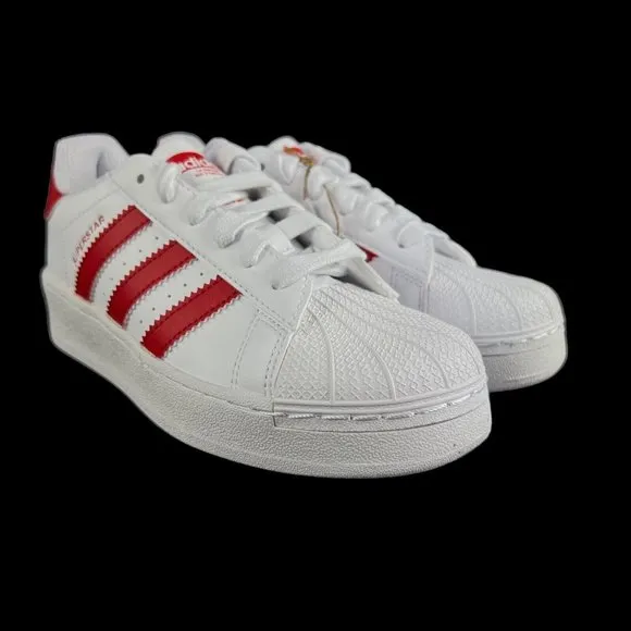 Adidas Superstar XLG C White Scarlet Red Shoes IF8429 Youth Sizes 11K - 3