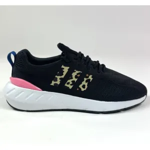 Adidas Swift Run 22 J Kids Black Pink Leopard Running Shoes Sneakers GX9215