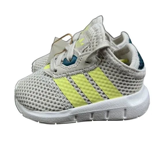 Adidas Swift Run X I Grey Pulse Yellow Indigo Shoes S24001 Infant Boy's Size 4 K