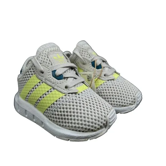 Adidas Swift Run X I Grey Pulse Yellow Indigo Shoes S24001 Infant Boy's Size 4 K