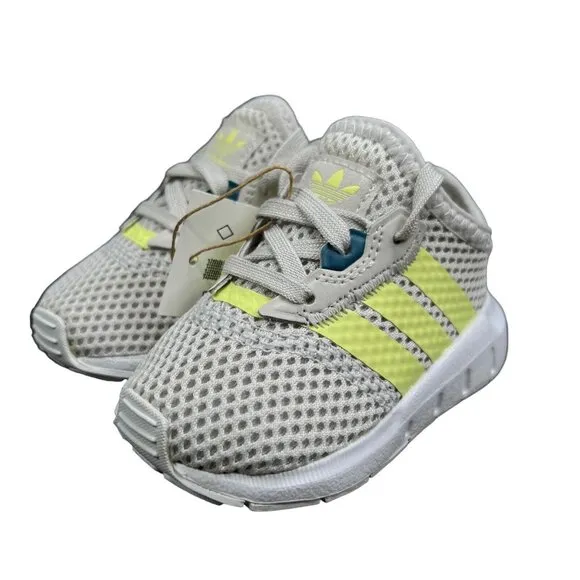 Adidas Swift Run X I Grey Pulse Yellow Indigo Shoes S24001 Infant Boy's Size 4 K