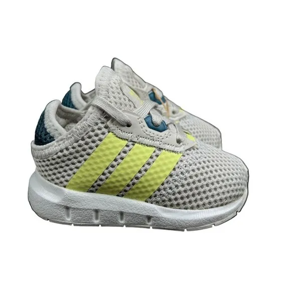 Adidas Swift Run X I Grey Pulse Yellow Indigo Shoes S24001 Infant Boy's Size 4 K