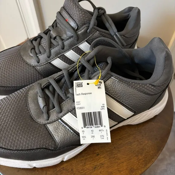 Adidas Tech Response 4.0 Golf Shoes - Men's Iron/Silver/White NEW 10.5 Athletic