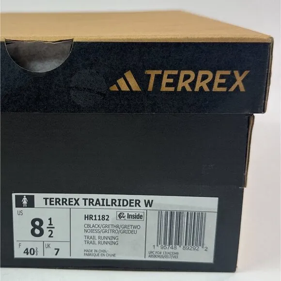 adidas Terrex Trailrider Womens 8.5 Black Blue Low Trail Running Shoes HR1182