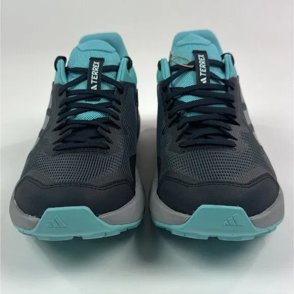 adidas Terrex Trailrider Womens 8.5 Black Blue Low Trail Running Shoes HR1182
