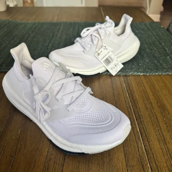 Adidas Ultraboost light white running shoes sneakers