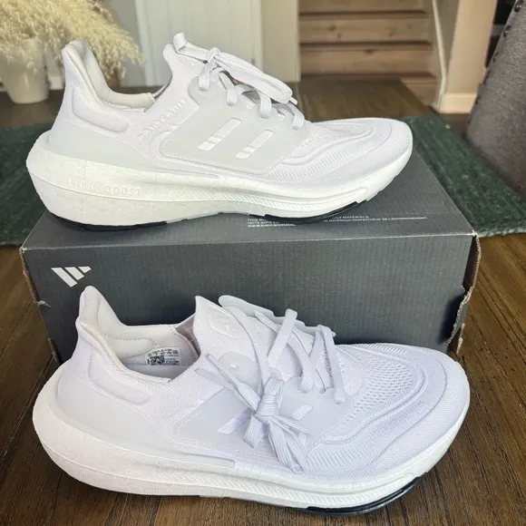 Adidas Ultraboost light white running shoes sneakers