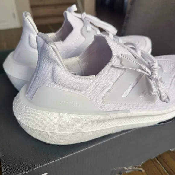 Adidas Ultraboost light white running shoes sneakers