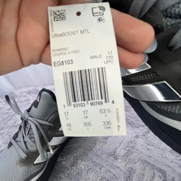 Adidas UltraBoost MTL Running Shoes Gray Silver Metallic Mens Size 18, NWT
