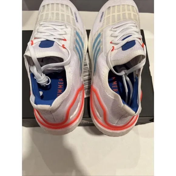 Adidas UltraBoost Summer RDY  Men's 8.5 Running Shoe White Blue Orange NIB