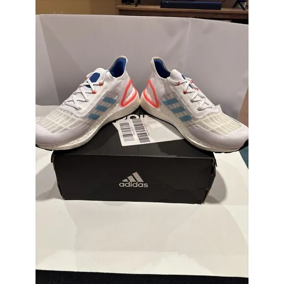 Adidas UltraBoost Summer RDY  Men's 8.5 Running Shoe White Blue Orange NIB