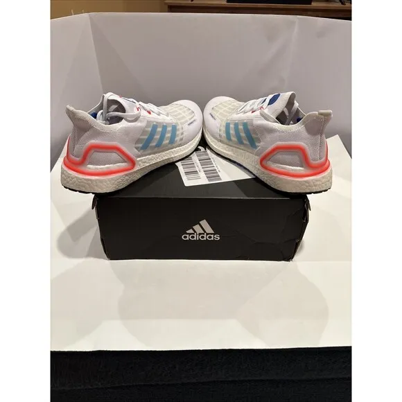 Adidas UltraBoost Summer RDY  Men's 8.5 Running Shoe White Blue Orange NIB