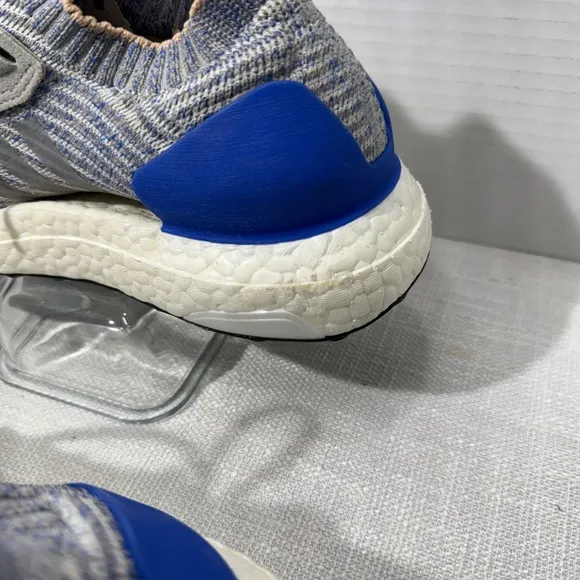 Adidas UltraBoost X Womens 7 Grey Two Hi Res Blue Prime Knit Sneakers Shoes