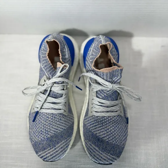 Adidas UltraBoost X Womens 7 Grey Two Hi Res Blue Prime Knit Sneakers Shoes