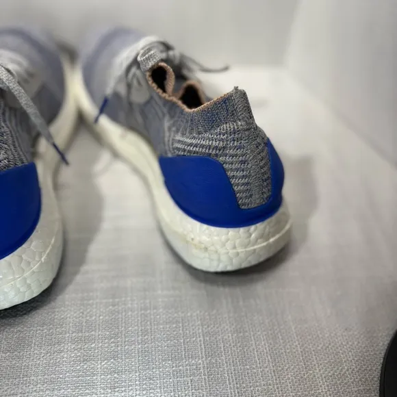 Adidas UltraBoost X Womens 7 Grey Two Hi Res Blue Prime Knit Sneakers Shoes
