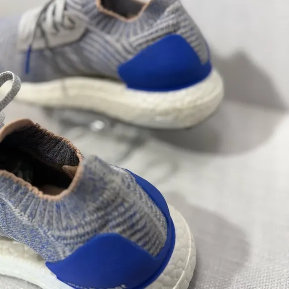 Adidas UltraBoost X Womens 7 Grey Two Hi Res Blue Prime Knit Sneakers Shoes