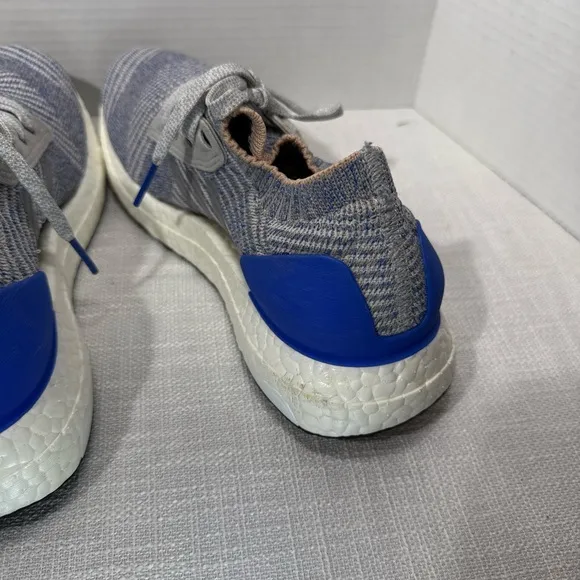 Adidas UltraBoost X Womens 7 Grey Two Hi Res Blue Prime Knit Sneakers Shoes