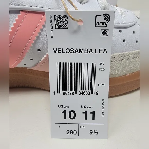 Adidas Velosamba LEA Cycling Shoes White Pink IE5826 Men's Sz 10/Women's 11 New