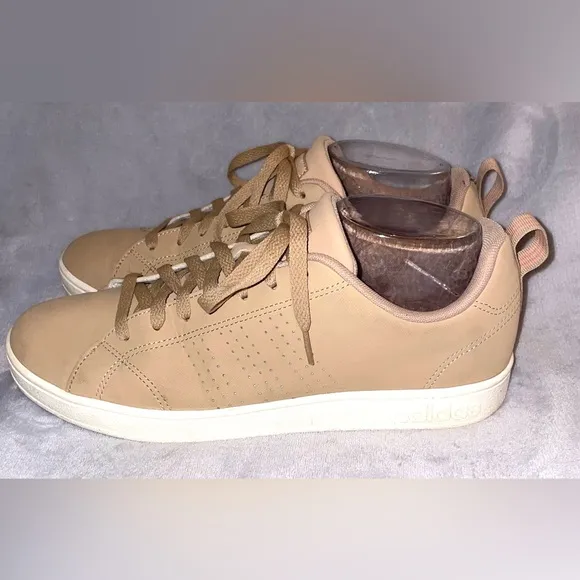 Adidas VS Advantage Women’s Beige Lace Up Tennis Shoes Sneakers ART F34441 Tan