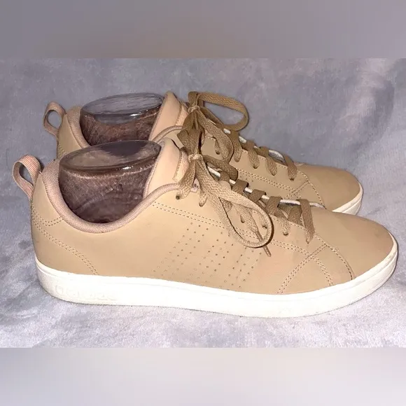 Adidas VS Advantage Women’s Beige Lace Up Tennis Shoes Sneakers ART F34441 Tan