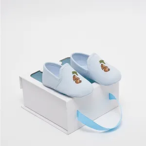 Adorable Blue Baby Shoes with Bunny Design