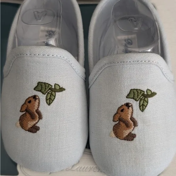 Adorable Blue Baby Shoes with Bunny Design
