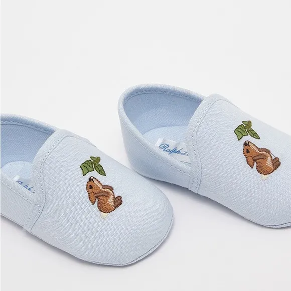 Adorable Blue Baby Shoes with Bunny Design