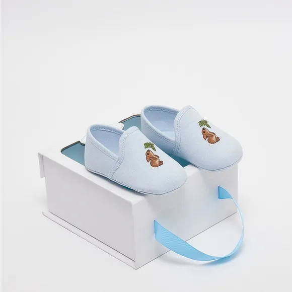 Adorable Blue Baby Shoes with Bunny Design