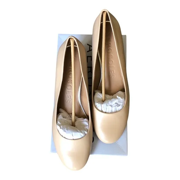 Aerosoles NIB Women's Simple Timeless Pump Light Stone 11W Mid Heel Rounded Toe