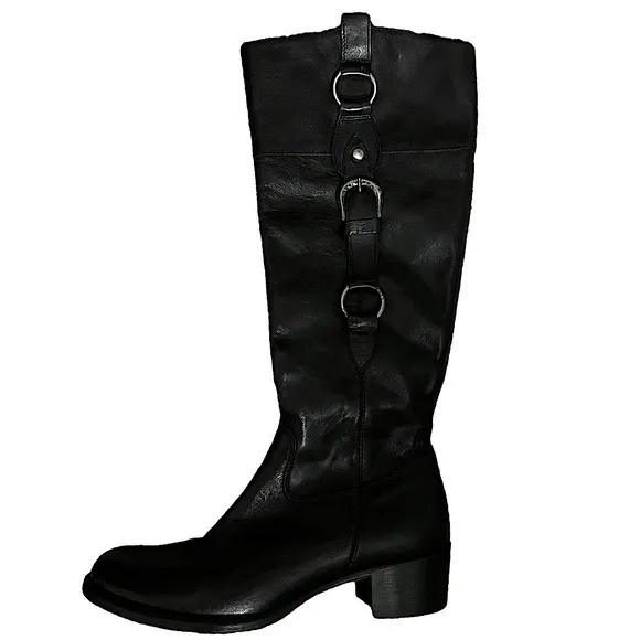 AGL ✘ Attilio Giusti Leombruni Leather Suede Riding Boots Black Tall Size 5.5 M