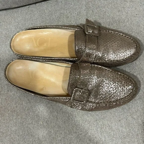AGL ATTILIO GIUSTI LEOMBRUNI silver Shimmer Mules Shoes EU 39 1/2 US 9.5