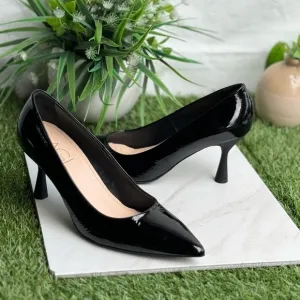 AGL Black Patent leather heel pump size 37 US 7 like new $440