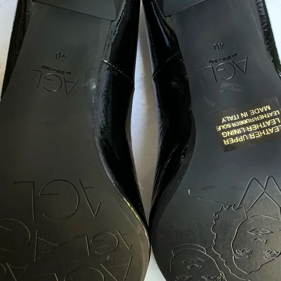 AGL Black Patent leather heel pump size 40 US 10 $440