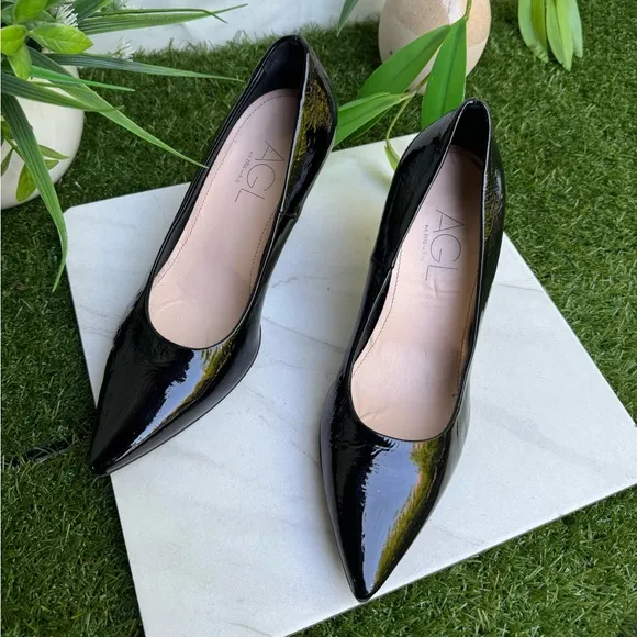 AGL BlackWomen's Isolde Pointed Toe High Heel Pumps Patent leather 36 US 6 $440