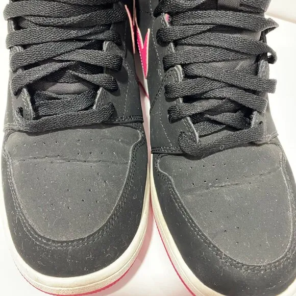Air Jordan 1 Retro High Black &amp; Vivid Pink Youth Size 9Y Basketball Sneakers