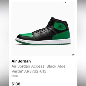 Air Jordan access black aloe verde jump man sneakers men’s size 8