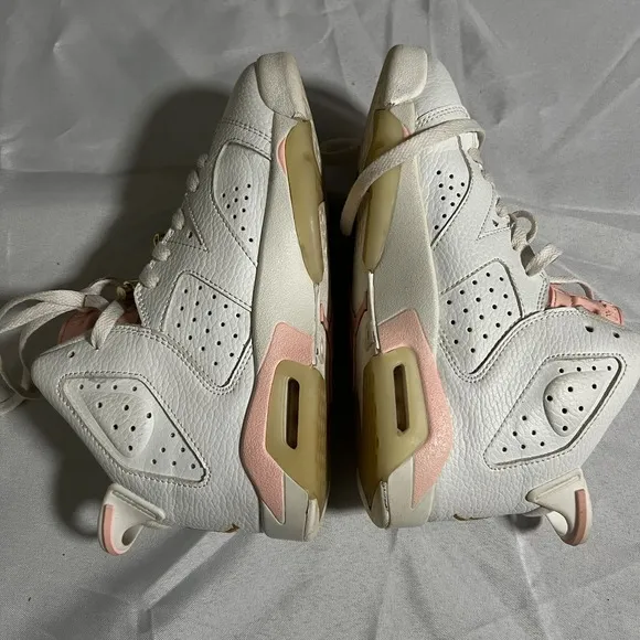 Air Jordan Women's Shoes Size 6.5 Retro Gold Hoops Pink White High Tops Sneakers