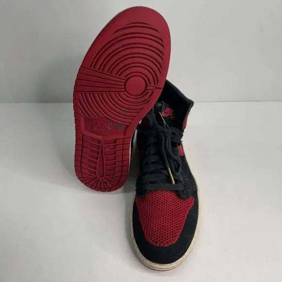 Air Jordan 1 Retro High FlyKnit Bred GS Size 6.5 Shoes‎ Sneakers (READ)