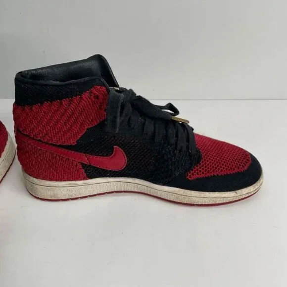 Air Jordan 1 Retro High FlyKnit Bred GS Size 6.5 Shoes‎ Sneakers (READ)