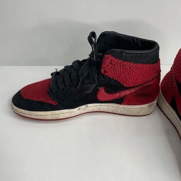 Air Jordan 1 Retro High FlyKnit Bred GS Size 6.5 Shoes‎ Sneakers (READ)