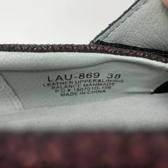 Alegria Lauryn Women's Sz 38 US 8-8.5 Slip-On Shoes Cross Strap Low Heel Maroon
