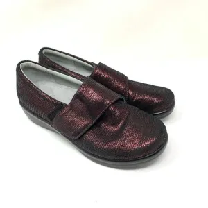 Alegria Lauryn Women's Sz 38 US 8-8.5 Slip-On Shoes Cross Strap Low Heel Maroon