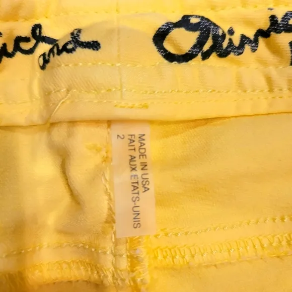 Alice   Olivia Yellow Flare Bell Bottom Jeans Size 2