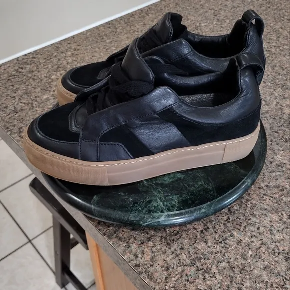 All Saints Women’s Black Suede Leather Lace Up Sneaker Shoes Size EUR 40