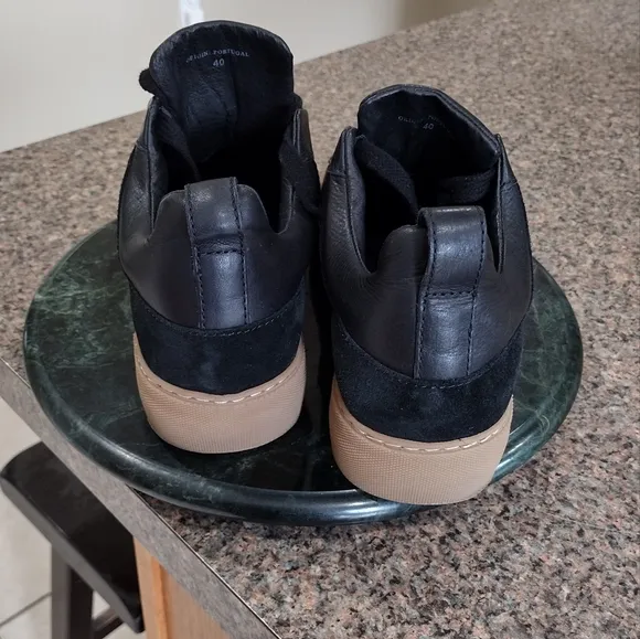 All Saints Women’s Black Suede Leather Lace Up Sneaker Shoes Size EUR 40