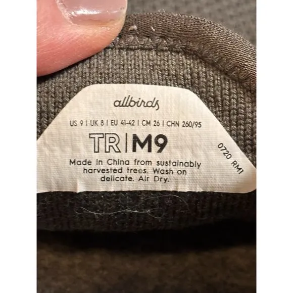 Allbirds Comfort Lightweight Tree Runners Shoes Men’s Size 9 Gray Sneakers