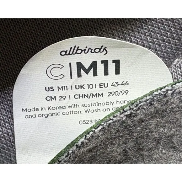 Allbirds Courier $130 Men's Trainers Sneakers Shoes Size 11 Gray