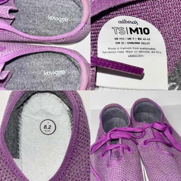 allbirds Tree Skipper Shoes Men's Size 10 in Lux Purple Lace up's Lightweight