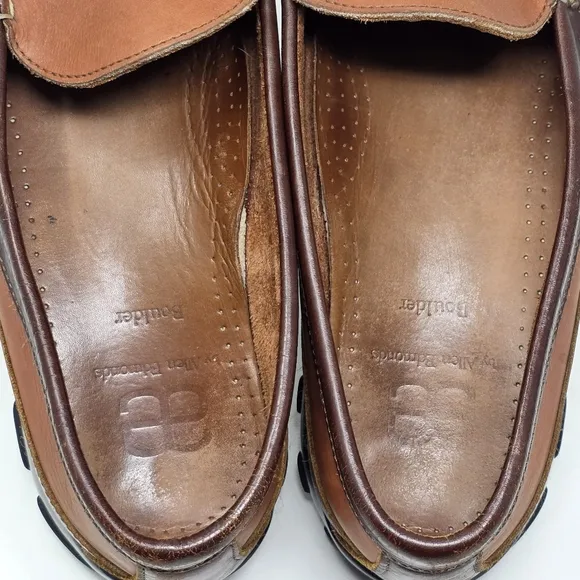Allen Edmonds Boulder Leather Driving Shoes Moc Loafer Mens Brown Size US 12 B