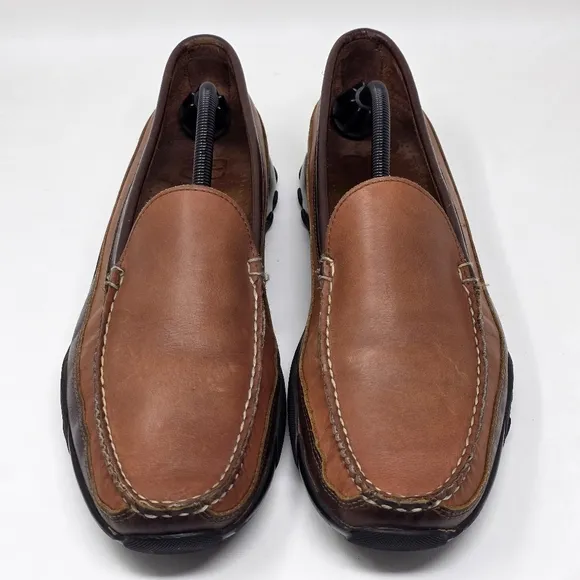 Allen Edmonds Boulder Leather Driving Shoes Moc Loafer Mens Brown Size US 12 B